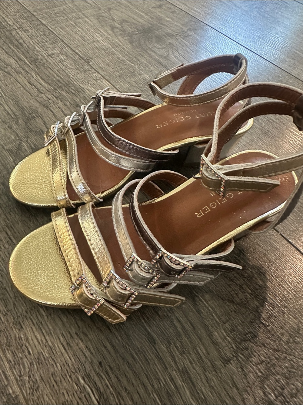 Kurt Geiger London Mini Piera Metallic Leather Sandals Size 13 | New | Nordstrom